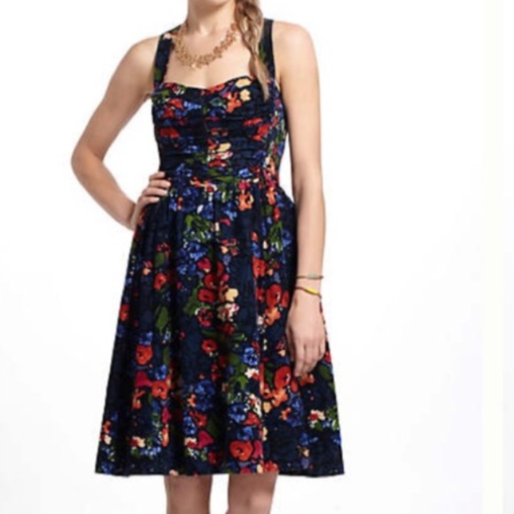 Anthropologie HD in Paris Corduroy Floral Midi Dress